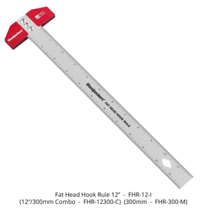 Fat Head Hook Rule - 12" / 300mm - OneTime Tool